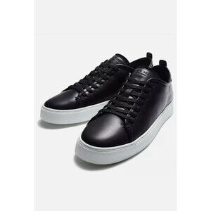 rag & bone New York Men's Perry Black Leather Low Top Sneakers Vibram Sole 11.5